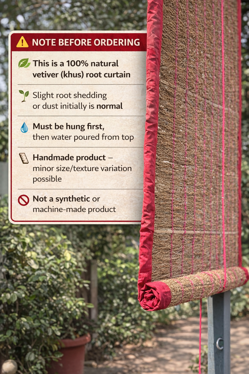 Vetiver (Khus) Cooling Curtains 🌿